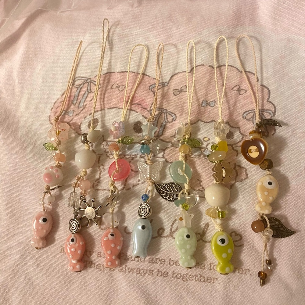 Cute handmade fish phone charms